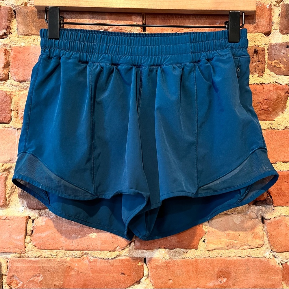 Lululemon Hotty Hot Short II Long 4" Teal Green Size 6 W7AGTT